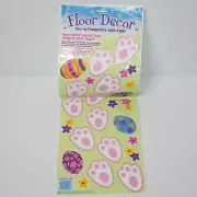 Easter Bunny Footprints with Eggs Floor Decor Egg Hunt NEW