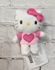 Hello Kitty PINK HEART Mini Plush 5" 2012 Sanrio RARE