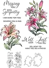 Blooming Lily Flowers Clear Stamps Cutting Dies Set for Cards Albums Decor DIY Scrapbooking Supplies Silicone Stamps Metal Dies Stationery