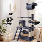 BEASTIE Cat Tree Scratching Post Scratcher Tower Condo House Furniture Wood 141cm