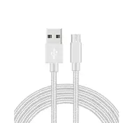Catzon 1M 2M 3M 1Pack Micro USB Cable Nylon Braided Phone Cable Fast Charger Cable USB Cord -Silver