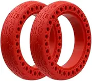 FKAUPUZTY Fit For Segway Fit For Ninebot Max G30 10x2.50 Tyre For Tricycle Bike Schwinn Kids 3 Wheel Electric Scooter 10' Fluorescent Tire(2pcs red)