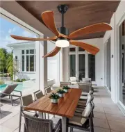 Forrovenco 54 Inch Ceiling Fans with Lights Remote Control, 5 Blades Wood Cei...