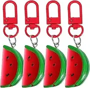 Luxshiny 4 Pcs Cute Watermelon Slice Keychain Realistic Fruit Pendant Bag Charm for Women Lightweight Resin Accessories for Keys and Purses Unique Fruit Bag Charms
