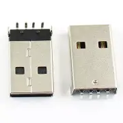 100Pcs USB 2.0 Type A 4 Pin Male Right Angle DIP PCB Connector For DIY