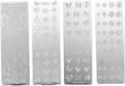 Healvian Nail Art Stamping Template Kit 4pcs Butterfly Nail Design Stencils for DIY