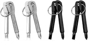 Yakamoz 8Pcs Portable Keychain Screwdriver Set, Mini Pocket Screwdriver Set Keychain with Key Ring Outdoor Tool Kit Stainless Steel Black& Silver