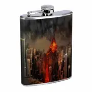 Volcanoes D6 Flask 8oz Stainless Steel Hip Drinking Whiskey