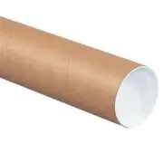 Mailing Shipping Tubes with Caps 3 inch x 26 Inch, Brown, Kraft, Pack of 24