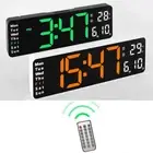 Large Digital Wall Clock with Remote | Temp, Date, Timer, Dual Alarms, LED
