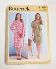 Butterick Pattern R10557 Belted Dress Long Sleeve ZZ Size LRG-XLG-XXL 11 Pieces