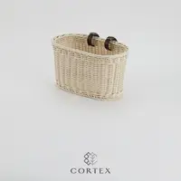 在飛比找PChome24h購物優惠-CORTEX 自行車籃 腳踏車籃 附一組皮扣 大型 米白色