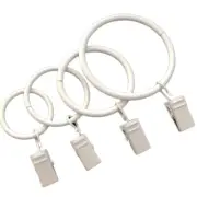 10 PCS/Set Metal Curtain Hooks Shower Drapery Ring Clips with Clamp