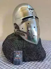 Medieval Knight Helmet -Chainmail Helmet Battle-Ready Helmet Bascinet Helmet
