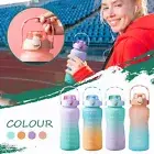 2L Water Bottle Straw Cup Motivational Drink Flask Bottle With Time Marking Spor