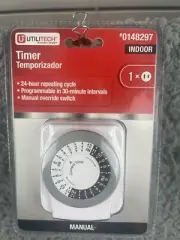 UTILITECH Timer Indoor 24 Hour Repeating Cycle Plug In 0148297