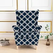 Spandex Armchair Cover for Strandmon Chair, anti-Scratch Stretch Wingback Chair Slipcover, Jacquard Wing Back Chair Cover Removable Machine Washable