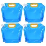 4Pcs 2.5L Collapsible Water Container Bag Plastic Storage Jug Water Bag Blue