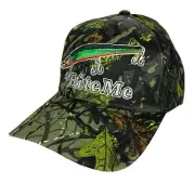 Bite Me Fishing Lure Bait Humor Funny Ball Cap Adjustable Forest Camo Hat C