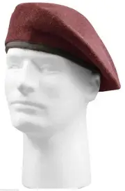 Inspection Ready Wool MAROON BERET - Military French Cap Beanie
