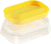 WeiLaiKeQi Planting Tray Grass Grower Box Micro Cultivation Box Wheatgrass Bean Sprouts Starting Plant Growing Trays for Greenhouse Home, Yellow