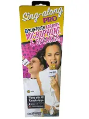 Karaoke Wireless Express Sing-Along Pro Gold Bluetooth Microphone