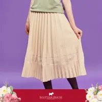 在飛比找momo購物網優惠-【SCOTTISH HOUSE】提花針織百褶長裙-黑/米白(
