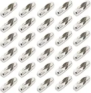 30 Pack Replacement Vertical Roman Roller Blind Ball Chain Cord Connector Clips, Silver Tone Stainless Steel Ball Chain Connector Clasps, Pull Chain Extension Connector