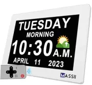 【2025 New】Digital Clock with Voice-Talking Date and Week, 19 Alarms Custom