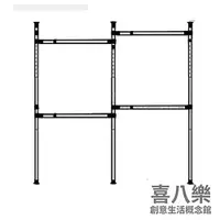 在飛比找蝦皮商城優惠-【全新福利品】頂天立地日式衣架 三立三橫桿三網籃 32mm加