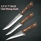 Boning Knife Set Forged Stainless Steel Wood Handle Hammered Slicing Deboning XL