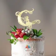 Fairy on the Moon or with Butterfly Acrylic Cake Topper Silhouette Design