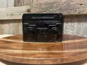 Retro ‘80s Ceramic Boom Box Radio Planter Indoor Outdoor Decoration Black NEW