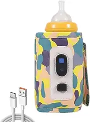 Dgayaeic Milk Bottle Warmer Bag - USB Portable Milk Warmer Digital Bottle Warmer,5 Gear Temperature Heat Keeper Adjustable Bottle Bag for Kids & Milk Bottle