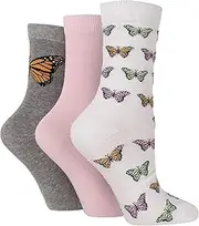 [SockShop] Ladies 3 Pair Colourful Novelty Cotton Crew Socks - Size 4-8 UK / 5-9 US