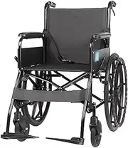 Transport Wheelchair Folding Manual Wheelchair with Handbrakes and Adjustable Pedal for Adults Wheelchair, Capacity 220lb