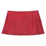 1 Yard 10 Inch Faux PU Leather Fringe Trim Tassel Fringe for Sewing, Red