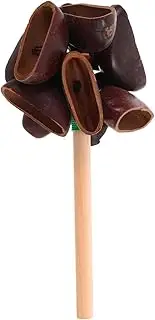 BESPORTBLE Fruit Shell Hand Ring Rattle for Traditional Hand Rattle Rattle Hand Percussion Instrument Portable Rattles Hand Rattle Wooden Light Brown