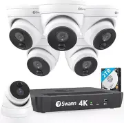 Swann Home Security Camera System with 2TB HDD, 8 Channel 6 Dome Cameras, PoE