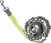 GANAZONO Adjustable Bungee Dog Leash with Reflective Design for Hands Walking and Running Comfortable Waist Belt Pet Leash for Safe Nighttime Visibility Suitable for All Dog