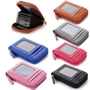 Men Women Wallet Credit Card Holder Leather RFID Blocking Zipper Pocket Thin US
