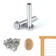 20 Pack 1/8" Invisible Cable Railing Stemball Swage Dead End Terminal for Wood P