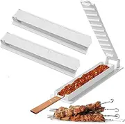 2 Pcs Kebab Maker Food Grade Plastic Kebab Press Manual Kebab Mould Reusable Barbecue Skewers Kebab Maker/Portable Handmade Kebab Maker Outdoor Grilling Barbecue (White)