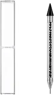 HIGHROCK Dual Ended Nail Rhinestones Picker Pencil Nail Art Design Dotting Pen,Gems Crystals Picker Wax Pen Crystal Beads Nail Art Decoration Tool with a Storage Box (BLACK)