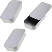 LeoLeoyy Metal Tin Container, Sliding Lid, Tin Boxes, Pack of 3 Small Storage Pill Box Coin Jewellery Beads Containers Home Kitchen Storage Organizer Box