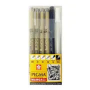 Sakura Pigma Manga Basic 6pcs set Original Kit Manga Drawing Micron-US Seller