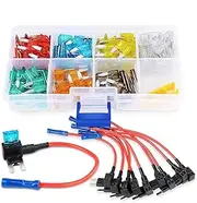 Nilight 10Pack 12V Add-A-Circuit Fuse Tap Adapter Mini Atm Apm Blade Fuse Holder with 120PCS Mini Blade Fuse Assortment (5, 7.5, 10, 15, 20, 25, 30) AMP for CarsTrucks Boats