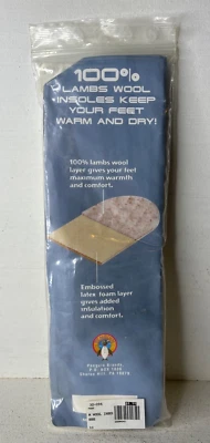 VTG 100% Lamb's Wool Insoles - NEW Men's Size 10