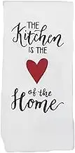 Kitchen Tea Towels Flour Sack Towel The Kitchen is the Heart of the Home Napkin Mouth Clot Dish Towels Kitchen Decor 28" x 28"(70x70cm) Color:Heart