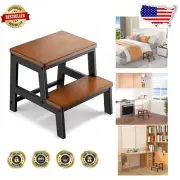 Portable Wooden Step Stool for Adults & Kids - 500 lb Capacity, Easy Assembly
